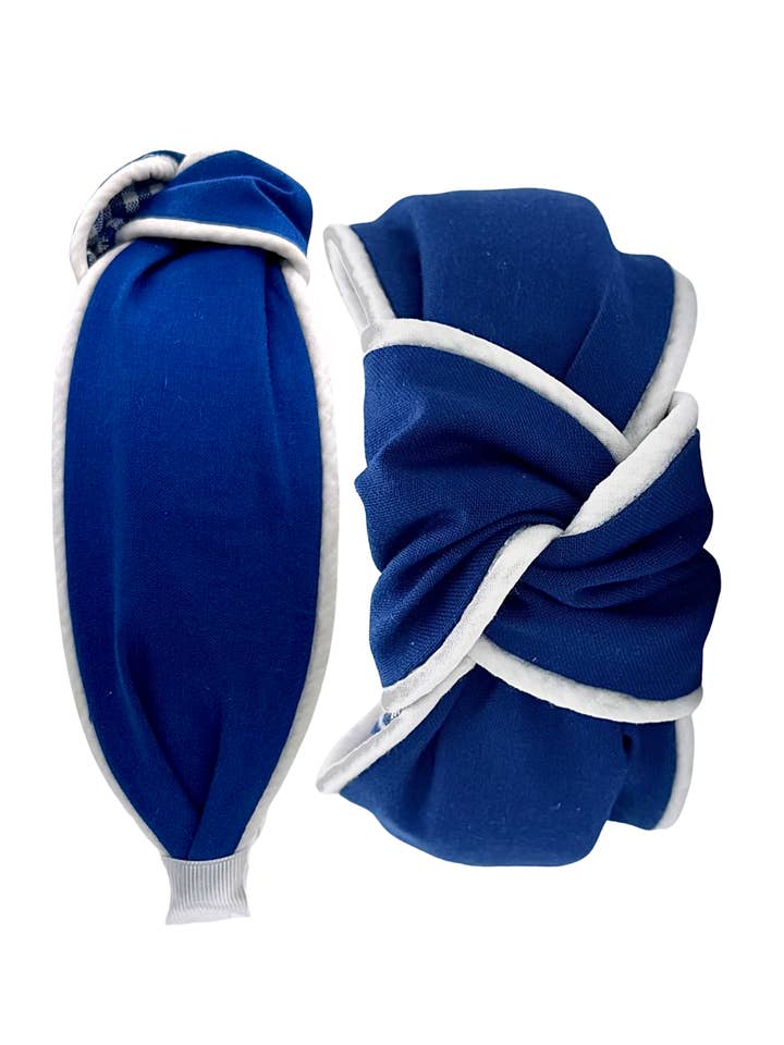 Bleu royal avec passepoil blanc pour la vente par Pretty Happies