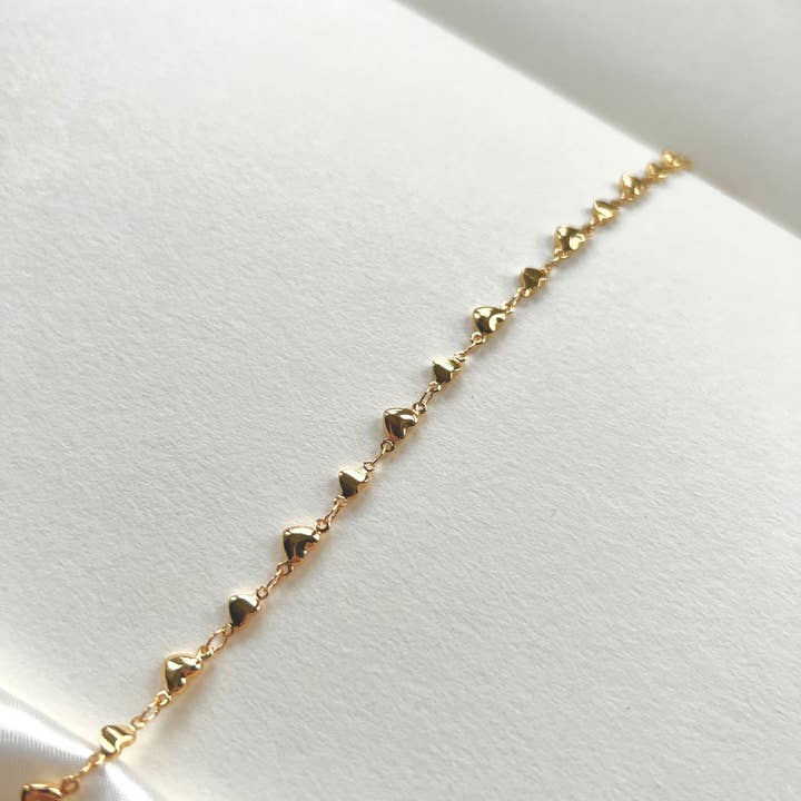 Herzanhänger-Kettenfußkettchen aus vergoldetem Material für den Großhandel von Rossie Jewellery