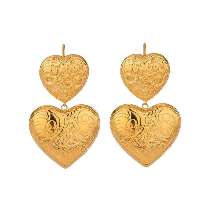 Pendientes vintage de corazones para venta al por mayor de LOUIZ