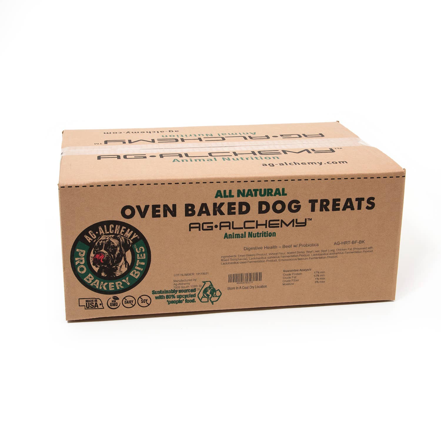 Pro Bakery Bites by Ag-Alchemy - Wholesale Pet Treats - Dog - Digestive Health Beef Hearts w/ Probiotics - 20lb Bulk1