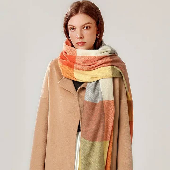ACCITY - Wholesale Scarf - Women's - AUTUMN WINTER PLAID  THICK SHAWL SCARF_CWASC01764