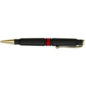 Old Southern Brass - Vente Stylos - Stylo torsadé rechargeable 308 Real Bullet case, fine ligne rouge