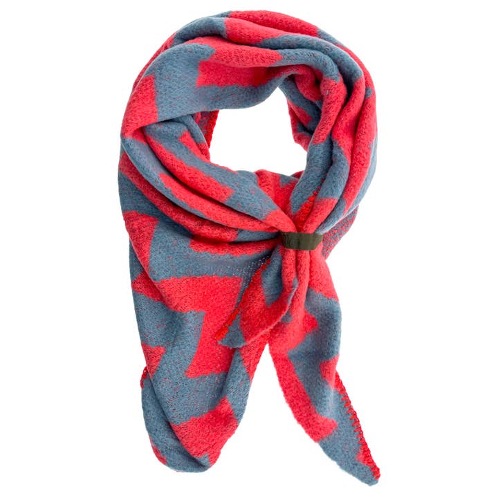 LOT83 - Wholesale Scarf - Women's - Scarf Nina Zigzag Coral Jeans