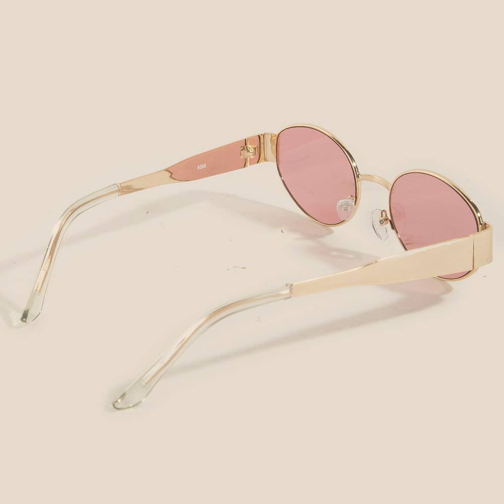 ASSORTED Thin Metal Oval Frame Sunglasses Set for wholesale on Faire2