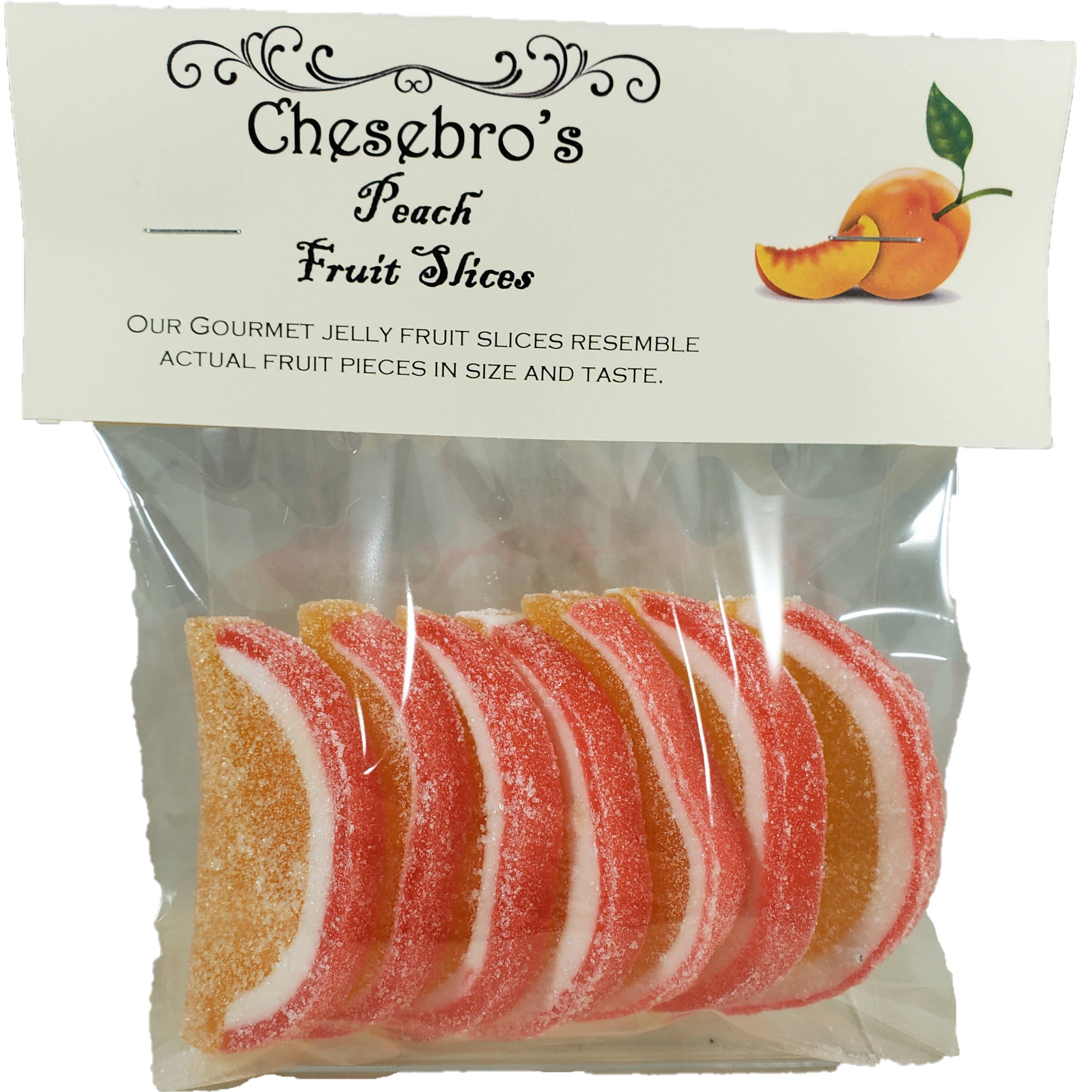 Chesebro's Handmade Confections and Candy - Wholesale Gummy - Peach Gourmet Fruit Slices, 4.0 oz.1