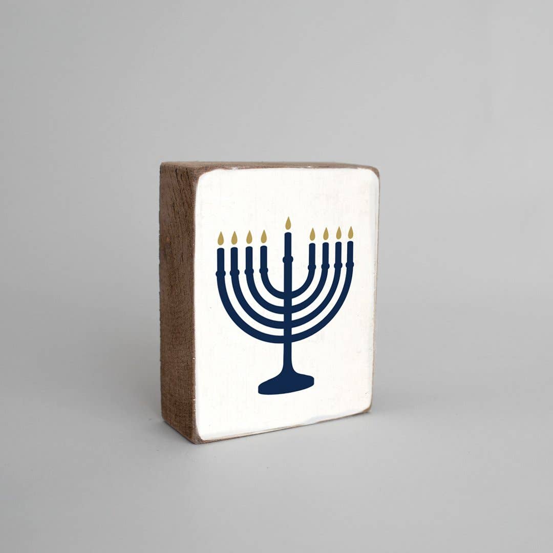 Rustic Marlin Personalized Home Decor - Wholesale Sign - Menorah Decorative Wooden Block1