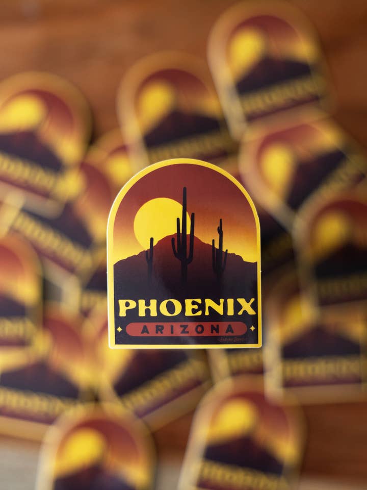 Retro Phoenix Sticker | Phoenix Arizona | Arizona Sticker for wholesale by Sarina's Designs