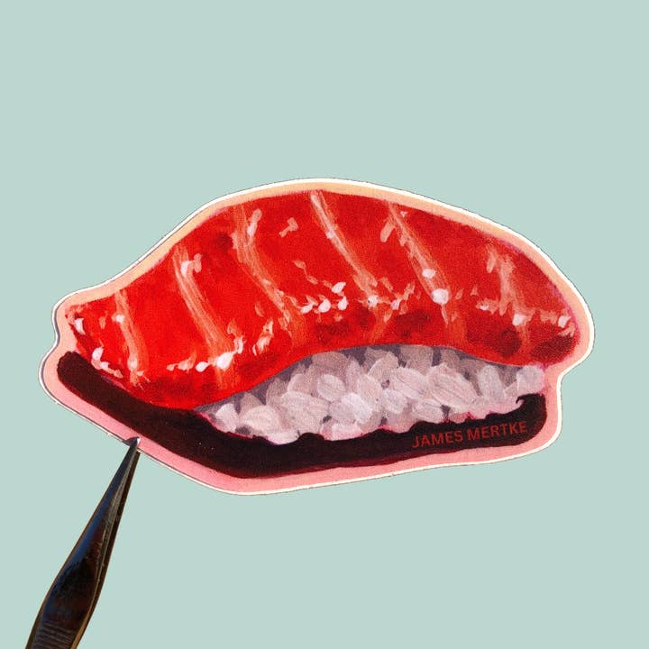 Zalm Nigiri Sushi Sticker voor wholesale door Painting With James