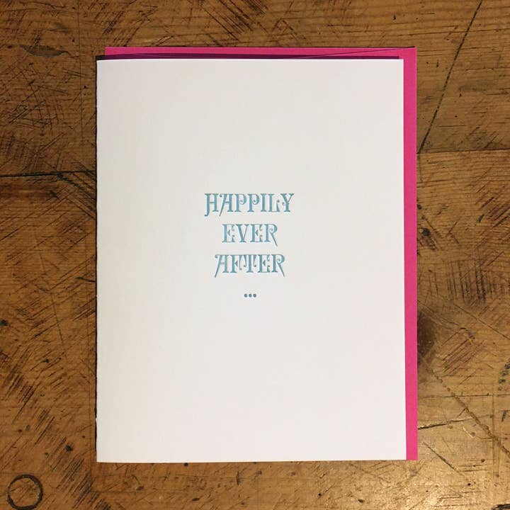 Happily Ever After Letterpress Card for wholesale by Green Bird Press