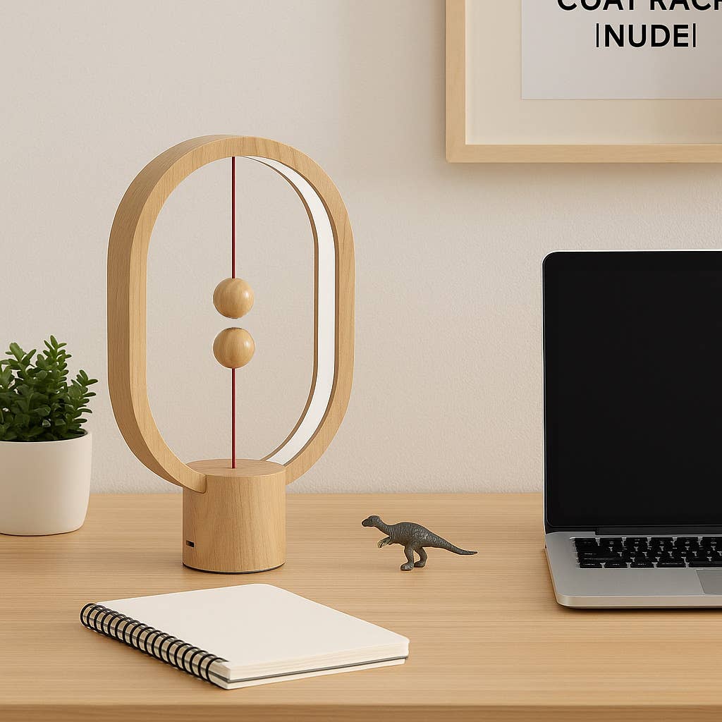 Allocacoc DesignNest - Wholesale Accent/Desk Lamp - Heng Balance Lamp Ellipse Mini USB-C; Portable; LIGHT WOOD 3