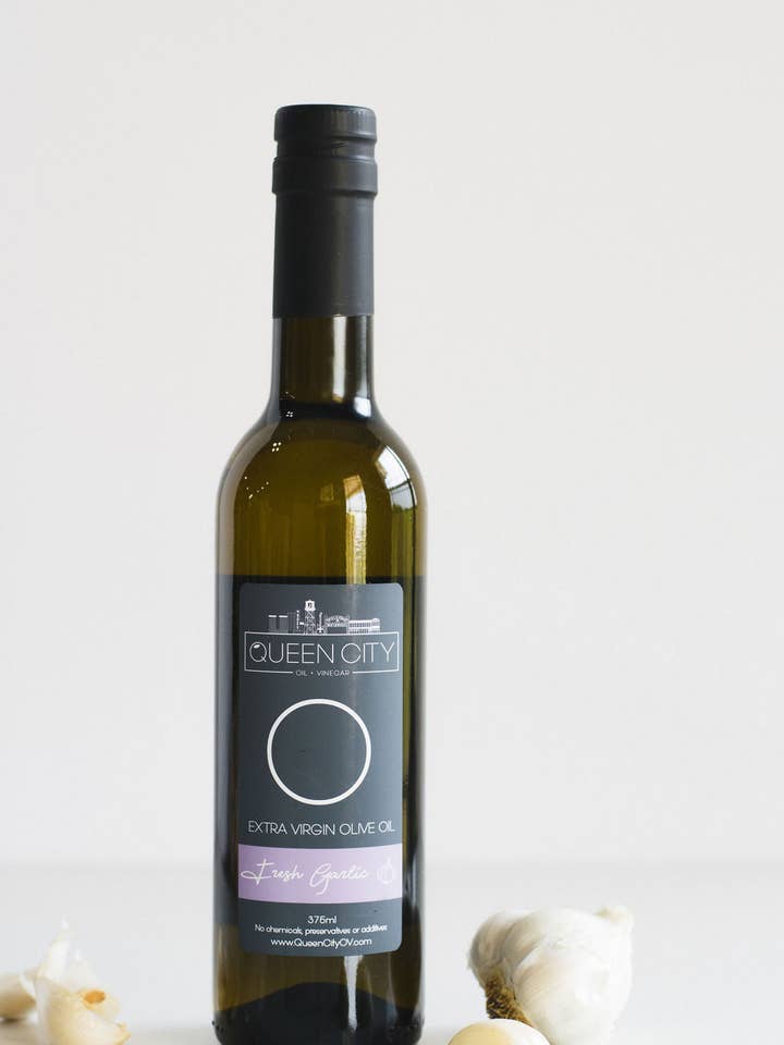 Fresh Garlic Extra Virgin Olive Oil for wholesale by Queen City + Co.