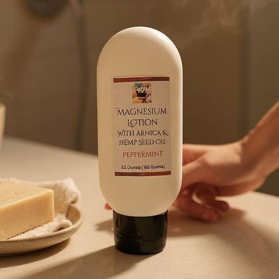Peppermint Magnesium Lotion With Arnica Oil for wholesale by Bath Bums