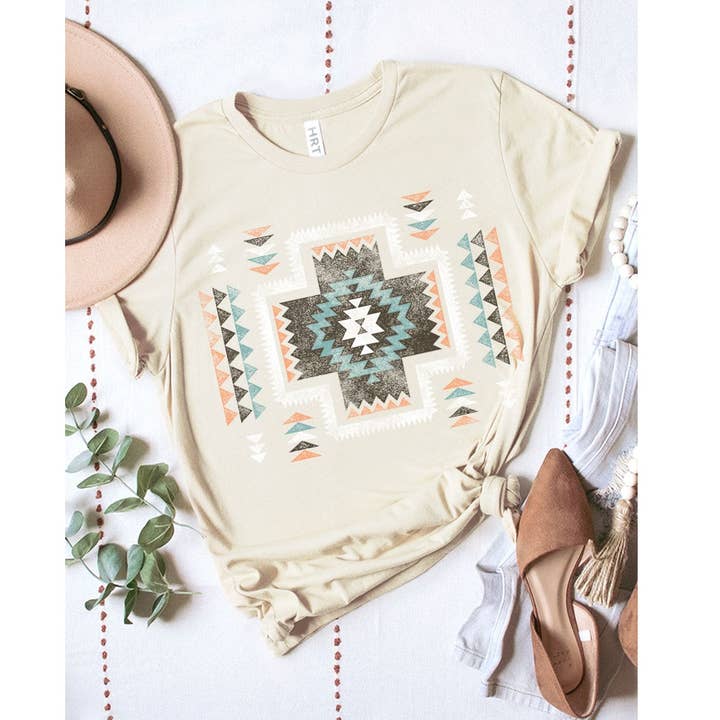 HRTandLUV - Wholesale Screen Printed T-Shirt - Women's - AZTEC WASHED GRAPHIC TEE3