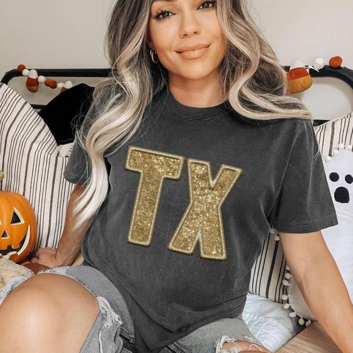 Cypress Slough Outfitters - Wholesale T-Shirt - Women's - Faux State Initial Shirts TX