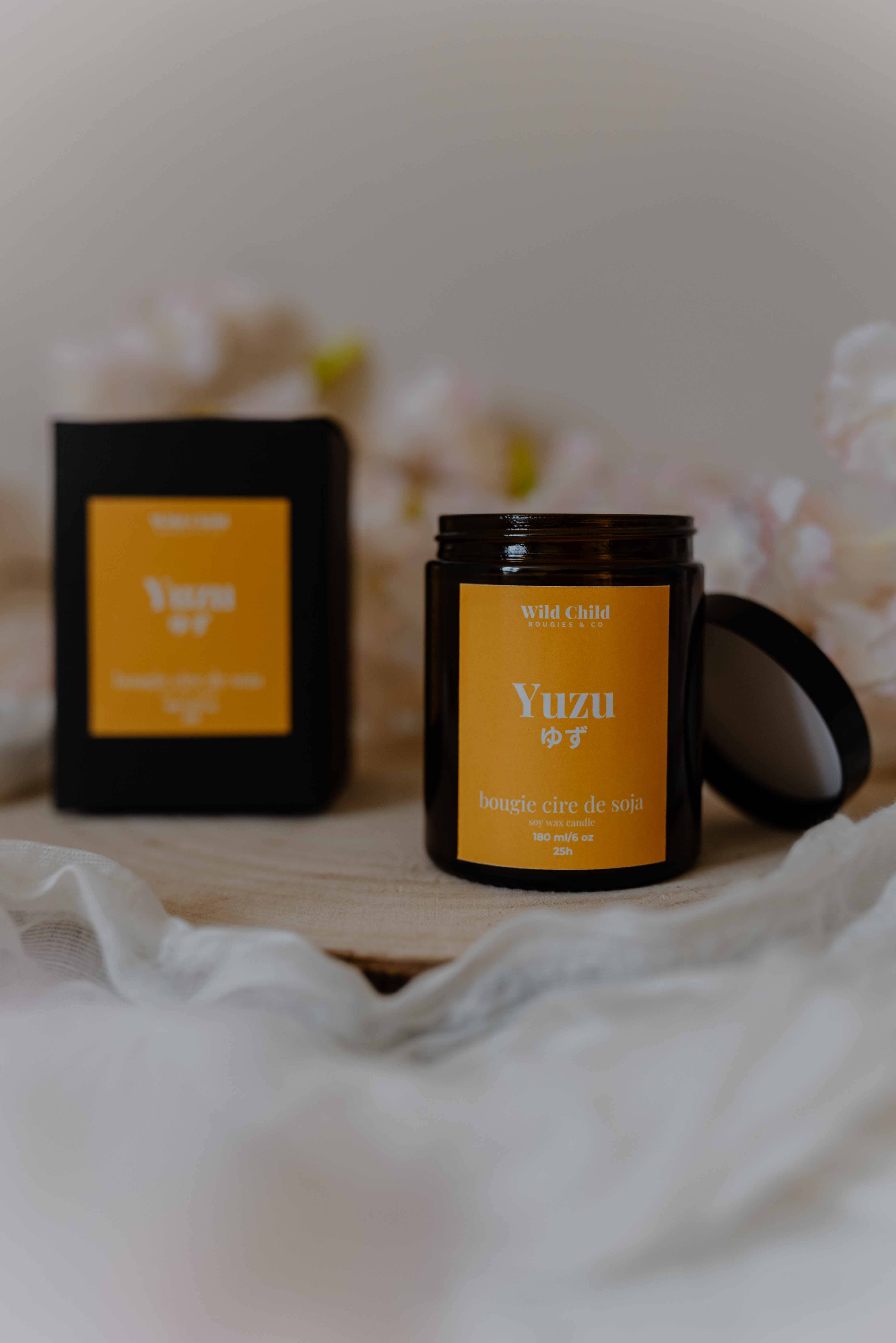 WILD CHILD Bougies & Co - Wholesale Jar/Filled Candle - “Yuzu” - Natural scented candle - 25H3