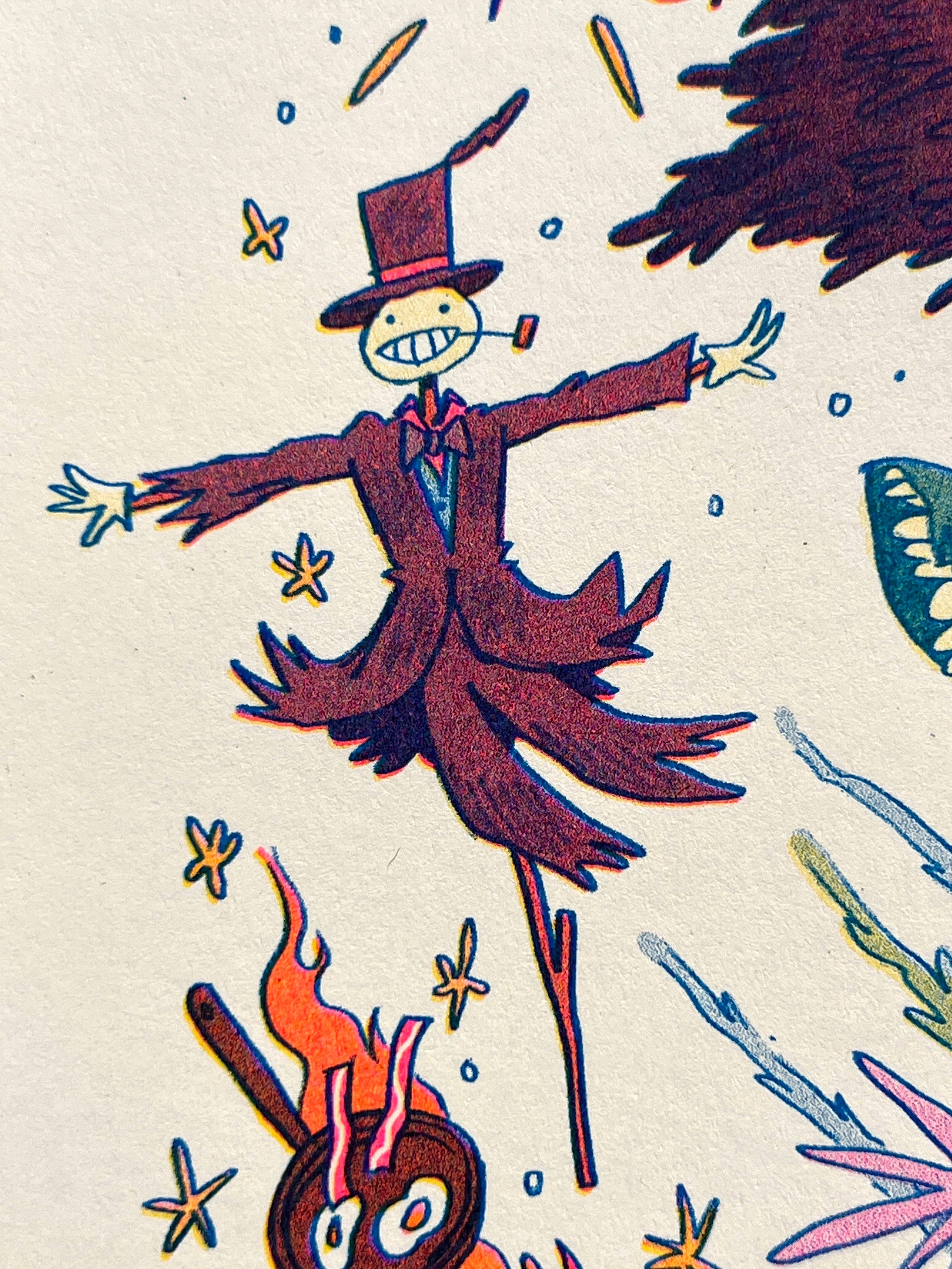 Natalie Andrewson - Wholesale Art Print - Howl's Moving Castle Small Riso Print7