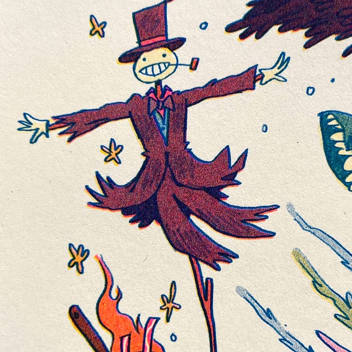 Natalie Andrewson - Wholesale Art Print - Howl's Moving Castle Small Riso Print7