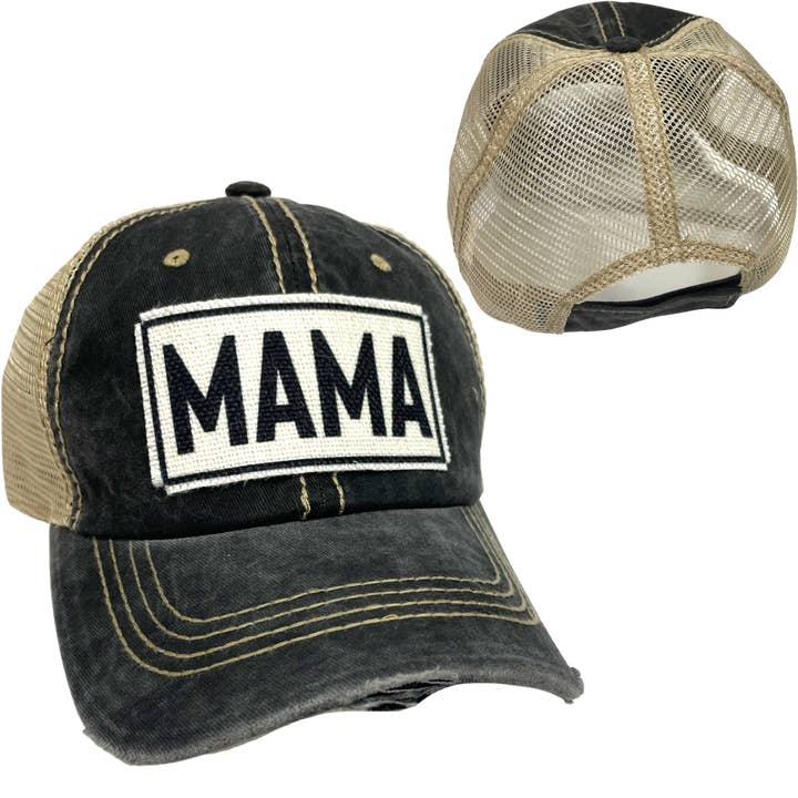 MAMA BALL CAP | WOMAN'S HAT | DISTRESSED for wholesale by dkhandmade