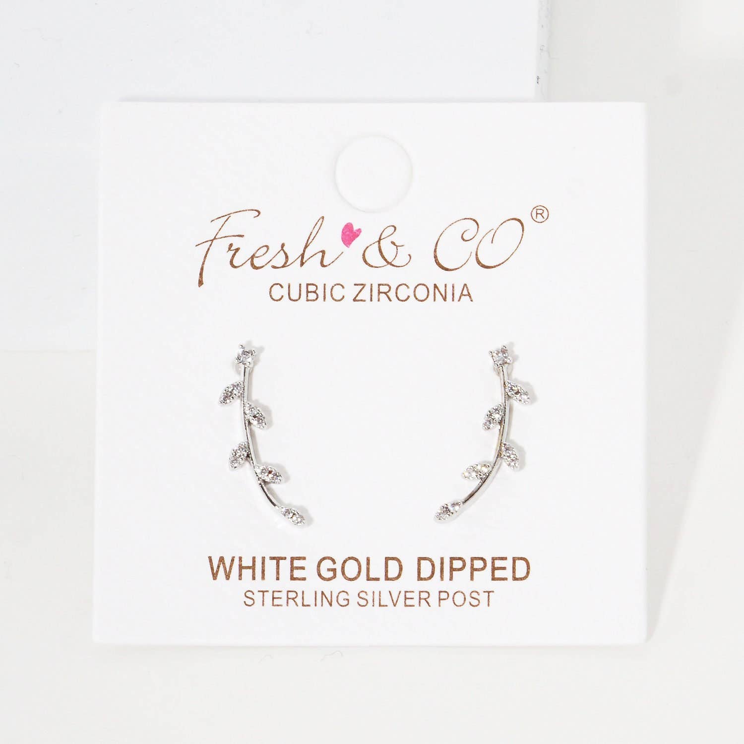 OHBOOBA DESIGN - Wholesale Dangle Earrings - Gold Marquise Cubic Leaf Crawler Earrings1