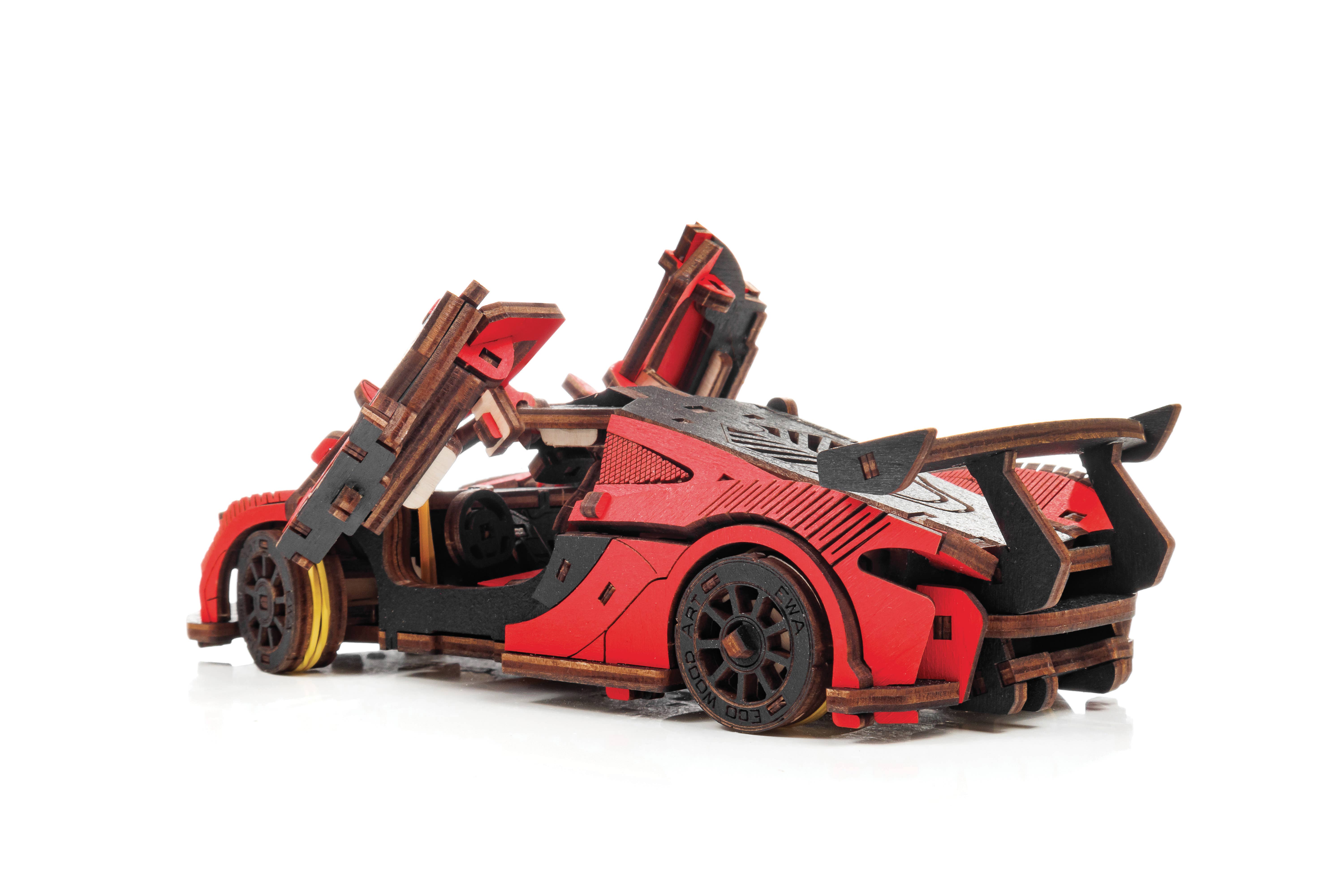 Graine Créative - Wholesale Wood Toy - Kids - 3D MODEL RED CAR EWA10