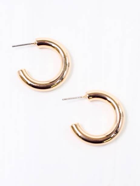 Besty Hoop Earring Shiny Gold for wholesale by Caroline Hill