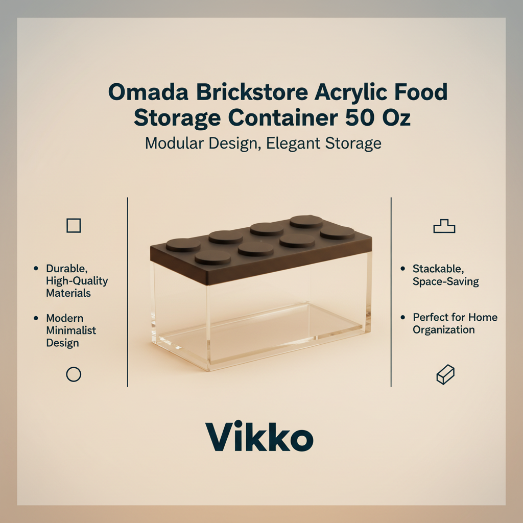 Kadra Kitchenware - Venta al por mayor Recipientes para alimentos - Recipiente acrílico Omada Brickstore para almacenar alimentos, 50 onzas3