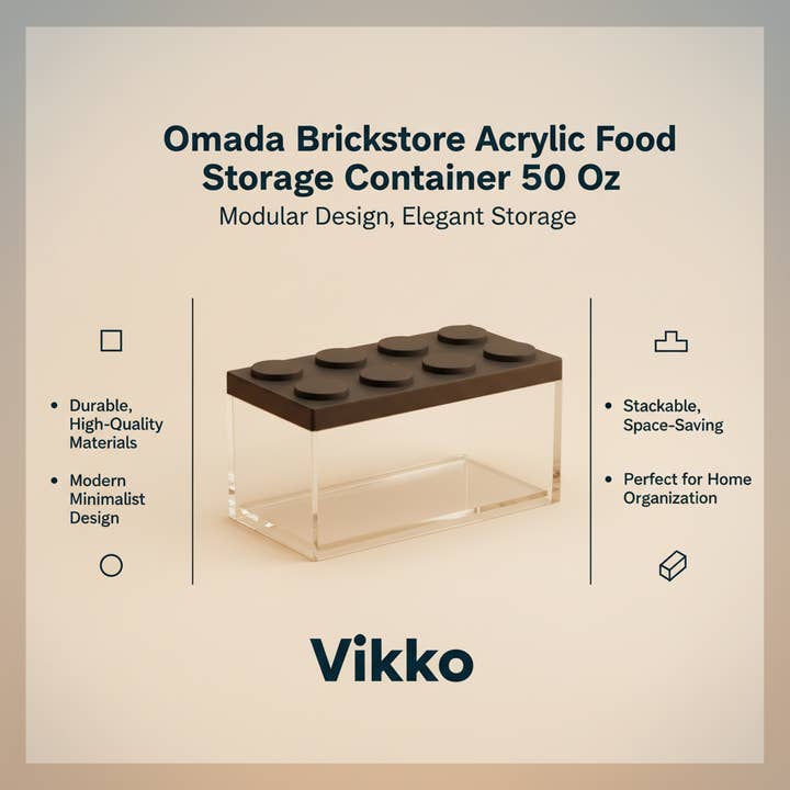 Kadra Kitchenware - Venta al por mayor Recipientes para alimentos - Recipiente acrílico Omada Brickstore para almacenar alimentos, 50 onzas3
