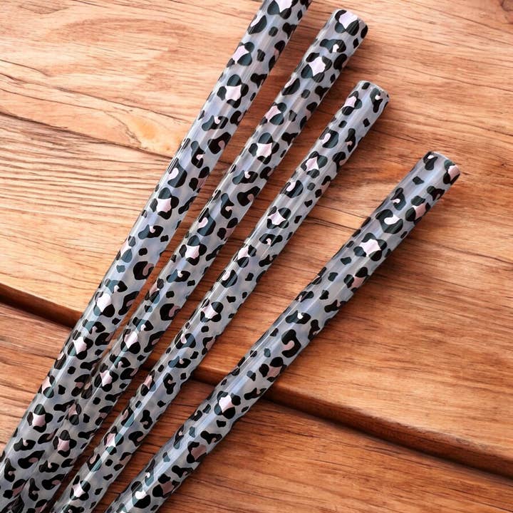 Clear Leopard Straw (40oz Tumbler) for wholesale by Olive Lane Accessories