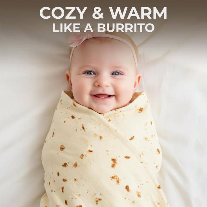 Zulay Kitchen - Wholesale Throw Blanket - Burrito Blanket Flour Tortilla Design