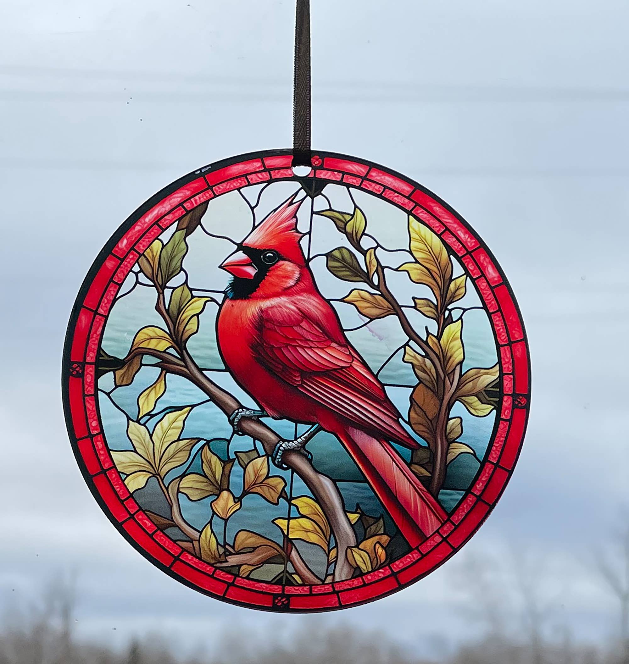 d'ears inc. - Vente Objets de décoration - Cardinal, décoration de fenêtre en acrylique #SC1882