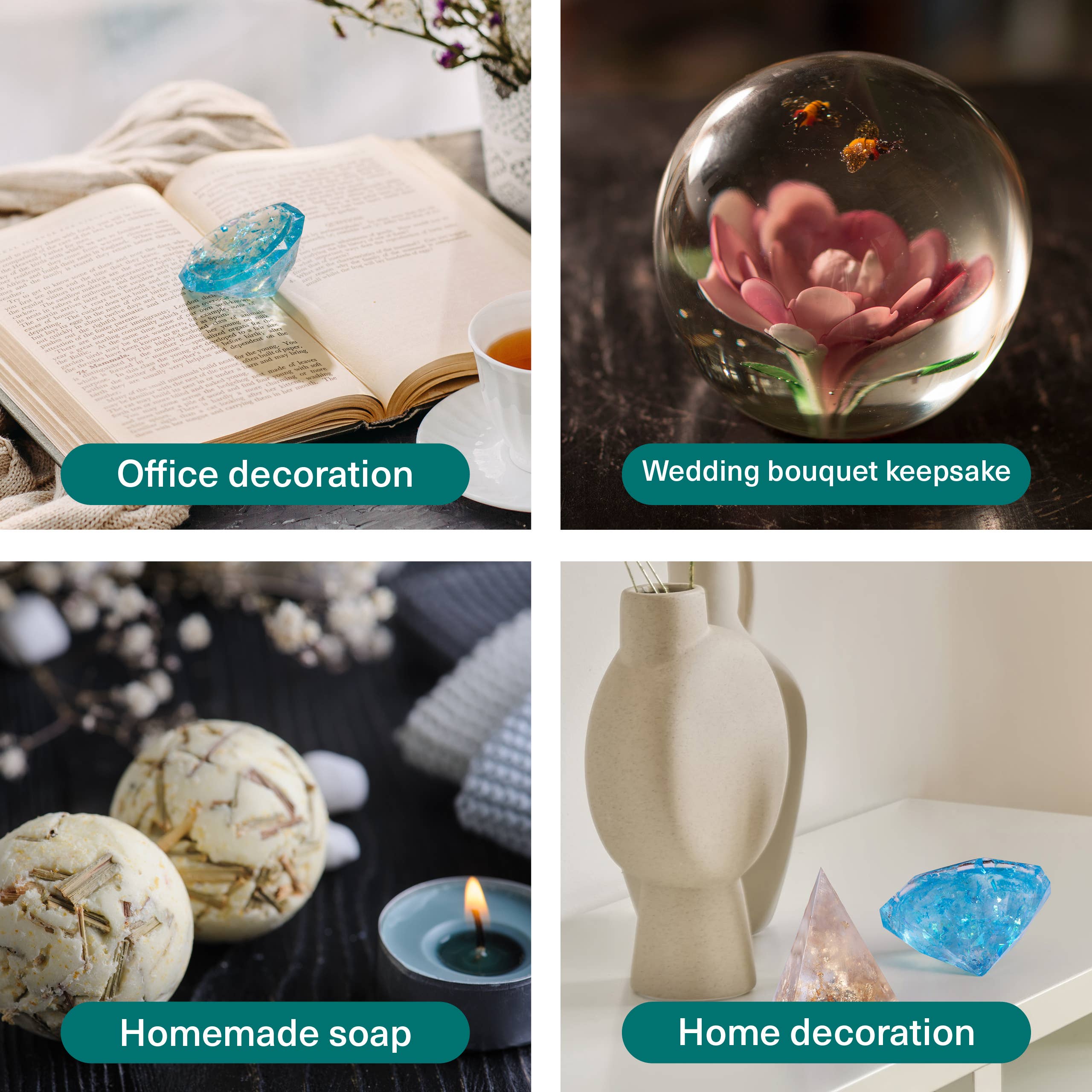 The Twiddlers – Kit de artesanato DIY por atacado – Kit com 8 Moldes de Silicone para Jóias e Presentes em Resina Epóxi DIY8