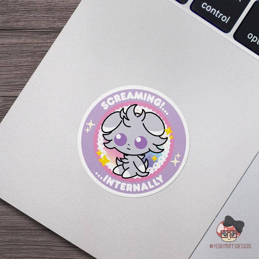 Teddymuffs Designs - Wholesale Sticker - Espurr Sticker | Pokemon | Pokémon | Screaming Internally1