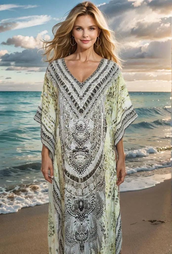 Kaftans that Bling - Wholesale Kaftan – Women's - Egyptian Long Silk Embellished Kaftan - Fashion Spectrum
