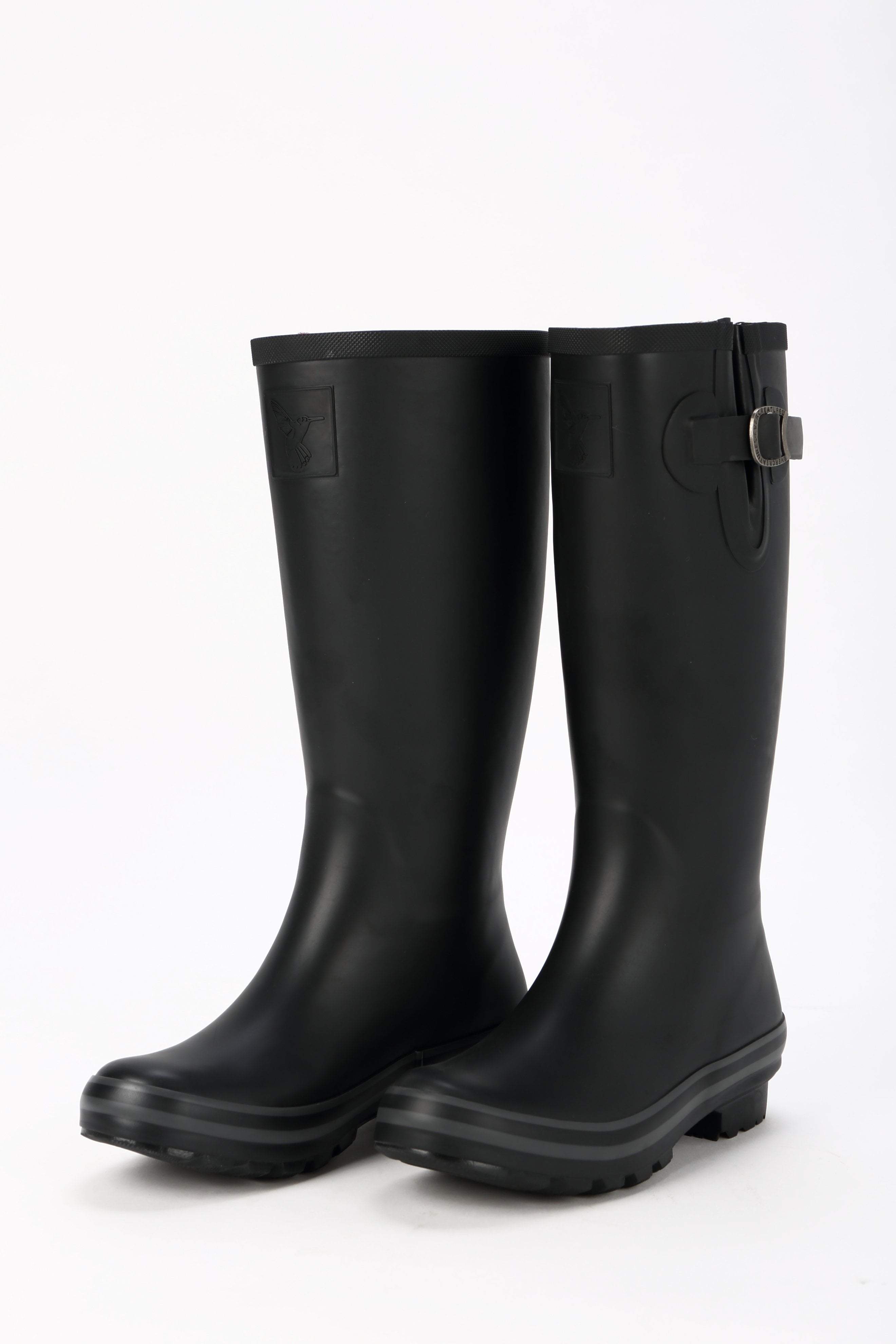 Evercreatures - Wholesale Rain Boots - Women's - Evercreatures All Black Plain Tall Wellies1