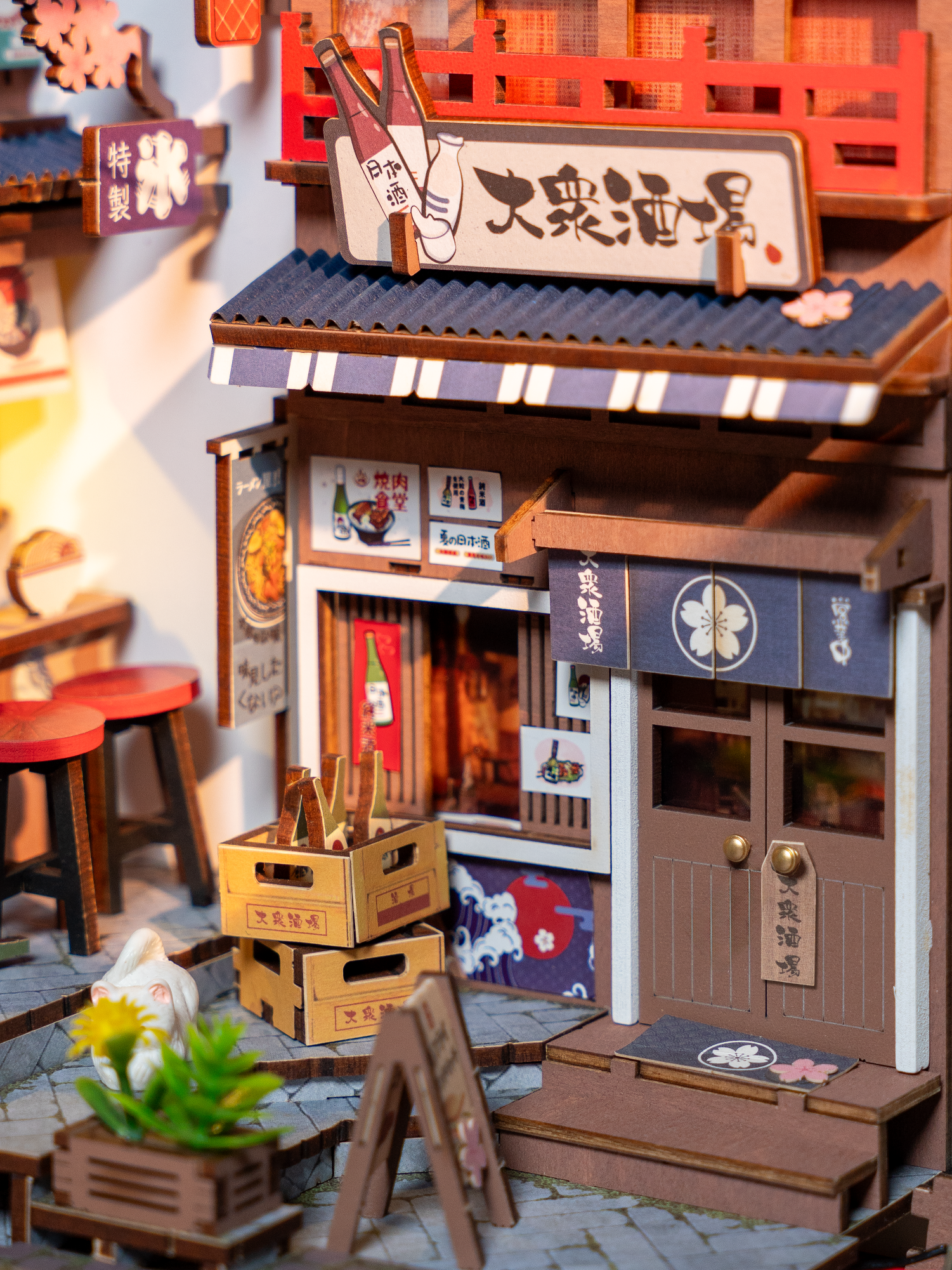 Robotime - Wholesale DIY Craft Kit - TGB11 Rolife Sakura Wine Alley DIY BooK&Nook3