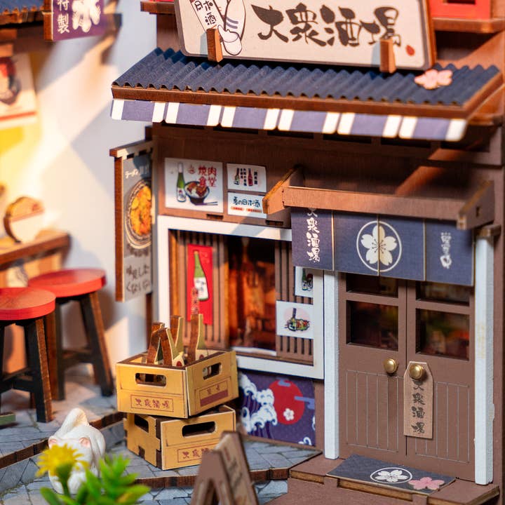 Robotime - Wholesale DIY Craft Kit - TGB11 Rolife Sakura Wine Alley DIY BooK&Nook3