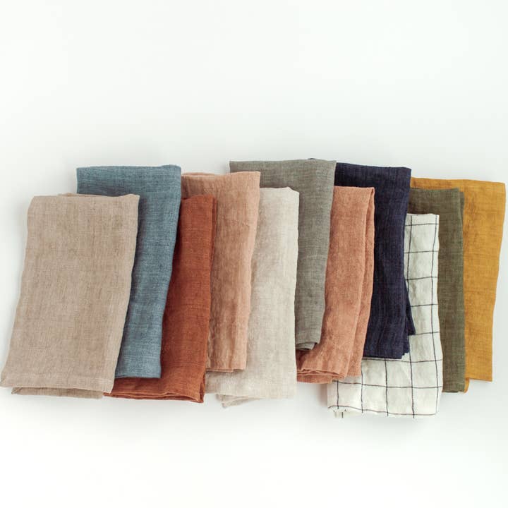 Creative Women - Wholesale Dinner & Cloth Napkin - Stone Washed Linen Hemmed Dinner Napkin