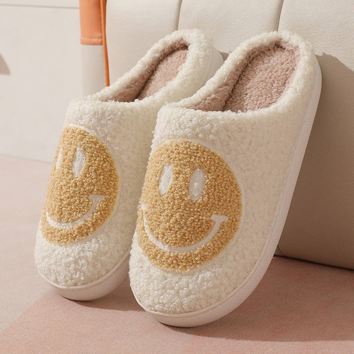 ACCITY - Wholesale Slippers - Women's - Cute Cartoon Smiling Face Fabric Slippers_CWSHS025411