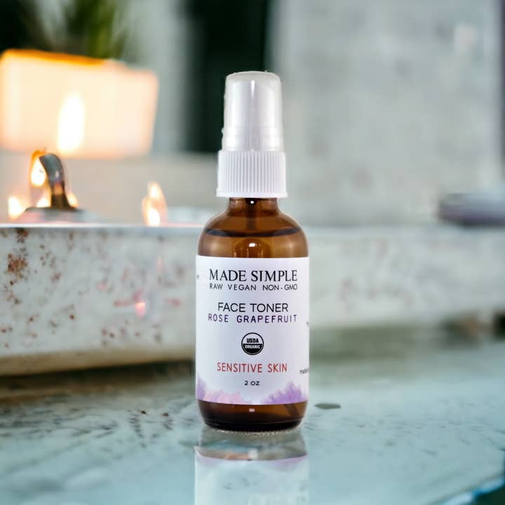 Made Simple Skin Care - Wholesale Facial Toner - Rose Grapefruit Toner for Sensitive Skin - Organic & Vegan