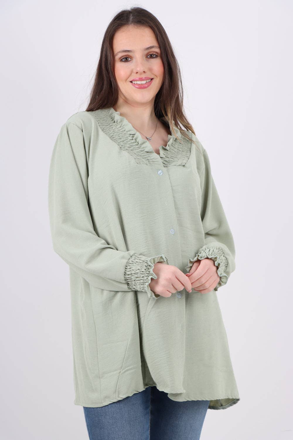 Miss Bold – wholesale Tunic – Women’s – Italian Shirred V Neck Long Sleeve Tunic Top17