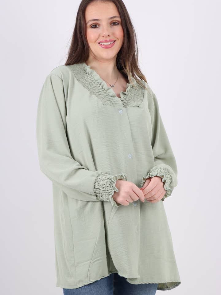 Miss Bold – wholesale Tunic – Women’s – Italian Shirred V Neck Long Sleeve Tunic Top17