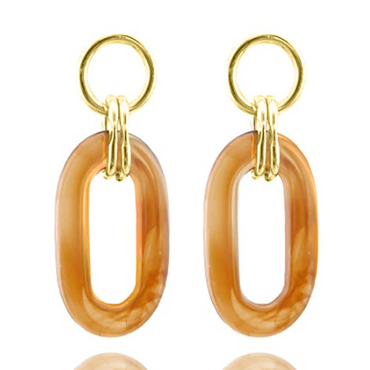 Boucles d'oreilles ovales en résine pour la vente par NY Jewelry House