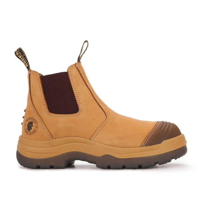 Rock Rooster Footwear - Wholesale Chelsea Boots - Unisex - ROCKROOSTER Gammon Tan 6 inch Slip On Leather Work Boots AK2222