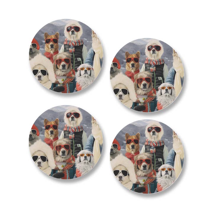 Toss Designs - Wholesale Coasters - Ceramic Coasters (Set of 4) - Martini Dogs