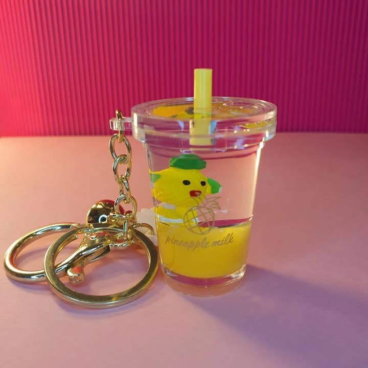 Llavero Kawaii con leche de piña para venta al por mayor de Beauty And Brainss