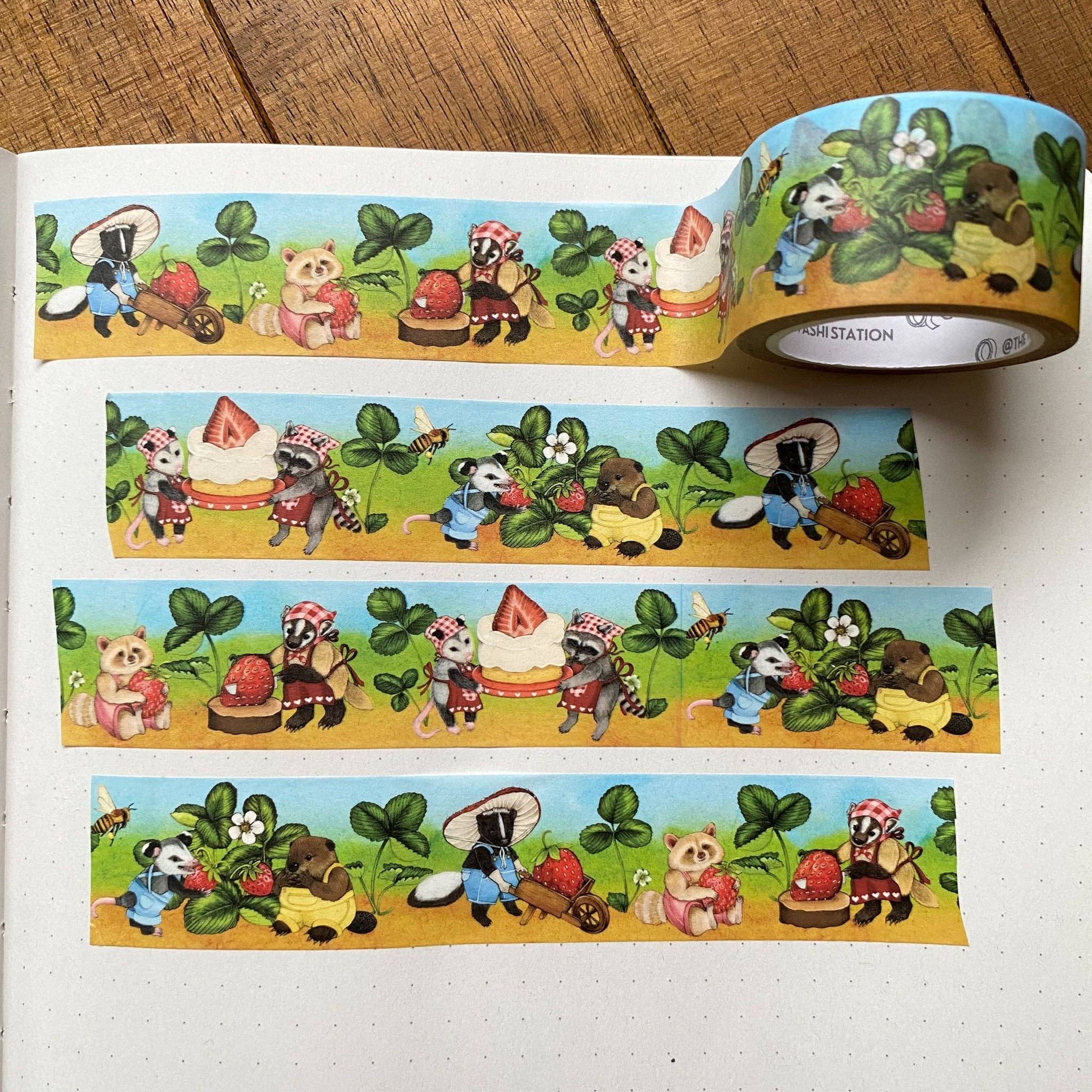 Allison Stoiser Art - Wholesale Washi Tape - Strawberry Farm Critters Washi Tape2