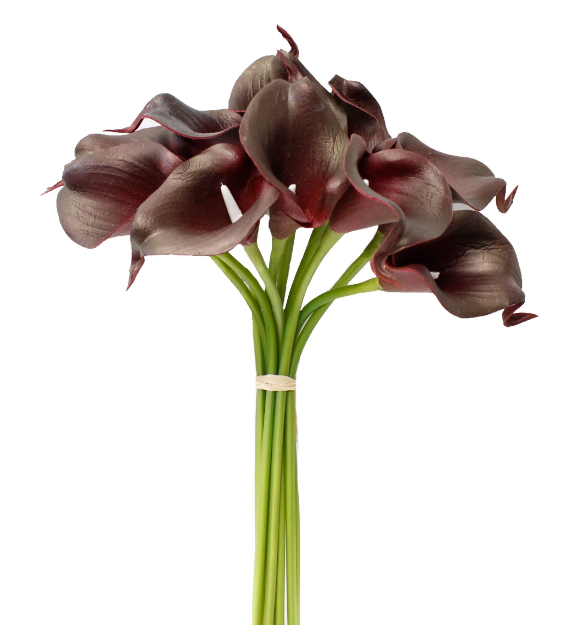 Angel Isabella - Wholesale Artificial Flowers - 10-stem real touch calla lily-Red burgundy color palette11
