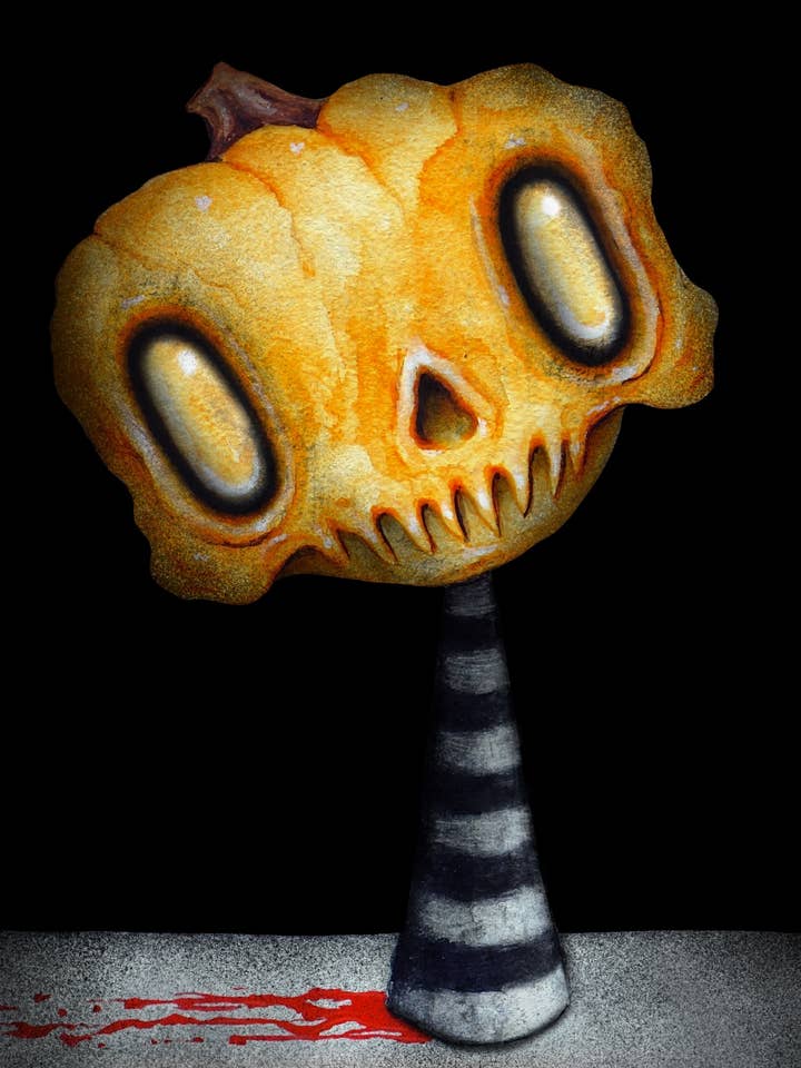 Trick Pumpkin Fine Art Print for wholesale by Creeptoons