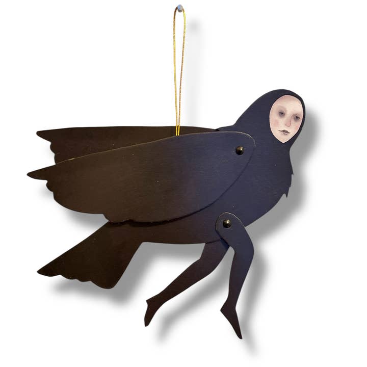 Articulated paper doll - crow witch - Vespera collection for wholesale by La Souris Bleue