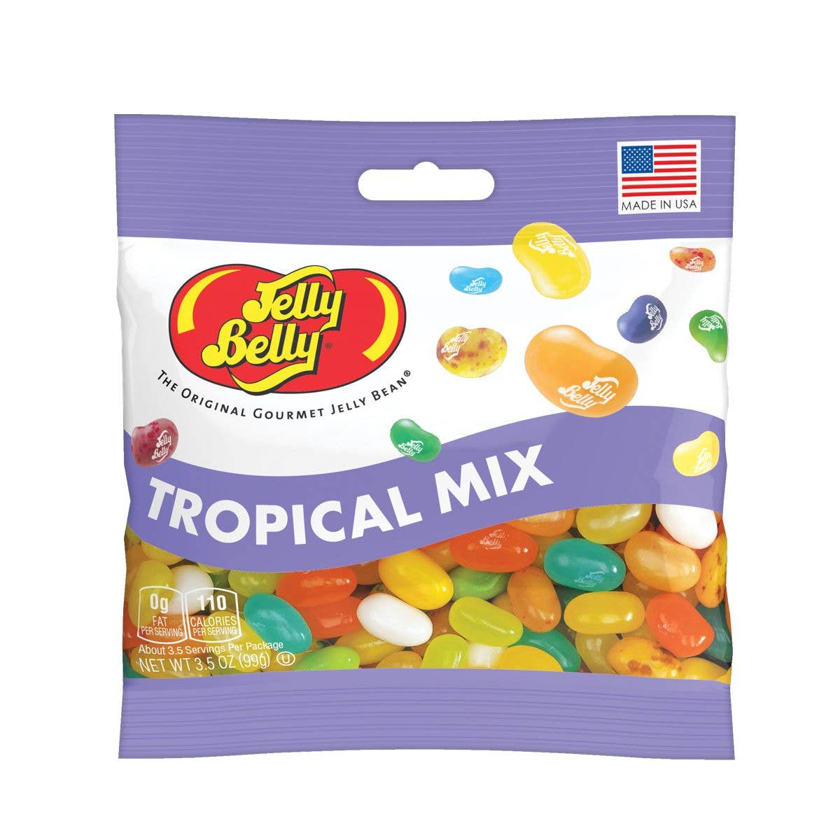 Grandpa Joe's Candy Shop – wholesale Gummy – Jelly Belly Tropical Mix Jelly Beans Candy Peg Bags, 12ct